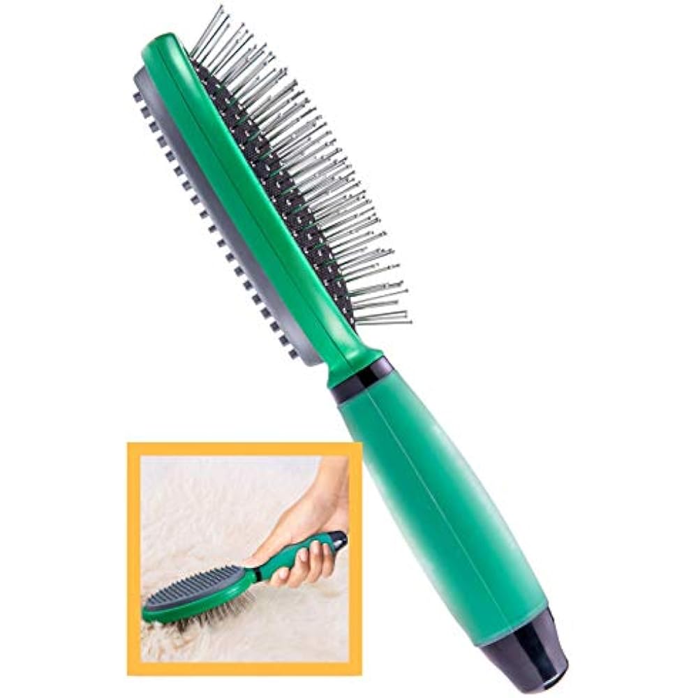 Pin And Rubber Bristle Shedding Brush Dog Deshedding Brushes For