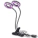 Dual Head Led Grow Lights, Aokey 18W Clip On Plant Grow Lamp with Double on/off Switch and 360° Adjustable Goose Neck for Indoor Garden Greenhouse, Plant Growing