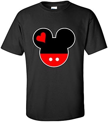 Youth T-Shirts Unisex Mickey Mouse Head Disney Most Popular Shirts (Black ,Small )