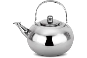 Stainless Steel Stovetop Tea Pot with Heat-Resistant Handle and Built-in Filter for Camping Hiking Fishing and Home Brewing(1