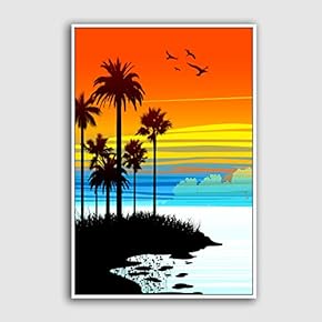 Framed Canvas Home Artwork Decoration Silhouette Canvas Wall Art for Living Room, Bedroom - 16x24 inches