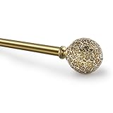 Honey Mosaic in Warm Gold, Curtain Rod by Sheffield Home, 66''- 120''