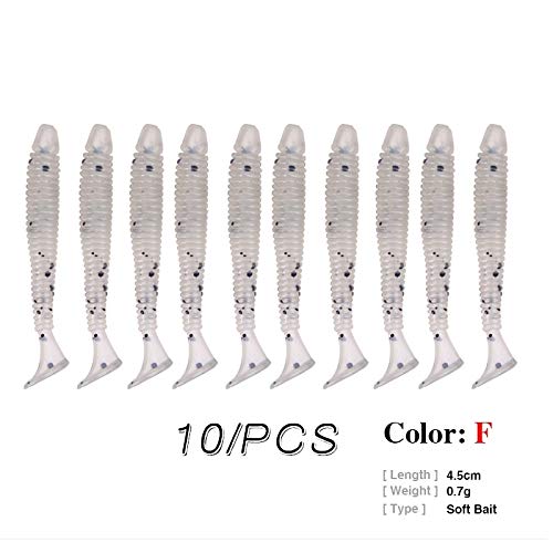 10Pcs / lot 45mm Wobbler Jigging Easy Shiner Soft Fishing Lure Silicone Bait Fishing Carp Tackle Soft Lures for Fishing