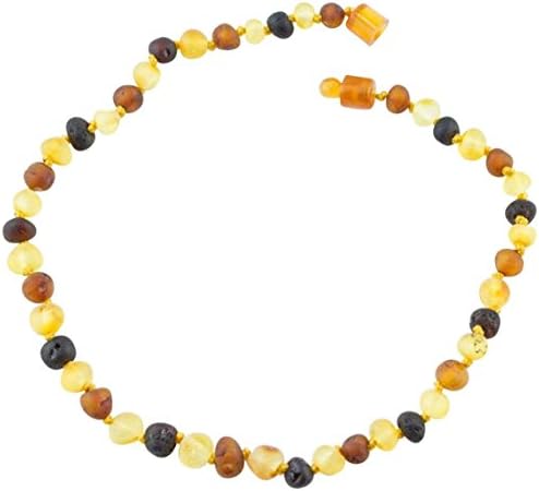 Healing Hazel 100% Baltic Amber Teething Necklace - Multi Raw 10.5"