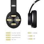 DOQAUS Cuffie Bluetooth, Autonomia 52 Ore, Cuffie Bluetooth Over Ear, 3 EQ  Modalità,Paraorecchie di Proteine molle di Memoria Microfono Incorporato e  Modalità Cablata,Per PC/Telefoni/iPad (Nero) - Cuffie Hi-Fi