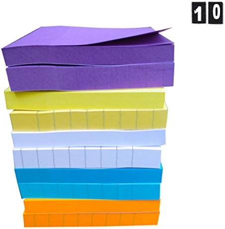 Self Stick Notes 10 Pads per Pack, 5 Lined and 5 No Lined, 3 x 3 Inches, Individually Wrapped, Ruled 100 Sheets per Pad, Easy Post, Purple Yellow White Blue Orange