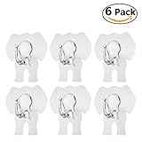 WINOMO Reusable Wall Hooks 13lb Max Waterproof and Oilproof for Bathroom Towel Loofah with Transparent Elephant Design, 6 Pack
