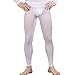 YiZYiF Men's Sports Fitness Pants Long Johns Leggings Compression Trousers White Medium