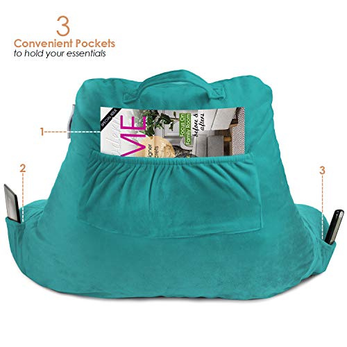 Nestl Reading Pillow Standard Bed Pillow, Back Pillow for Sitting in Bed Shredded Memory Foam