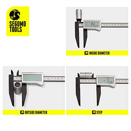 Segomo Basics 8 Inch Deep Jaws Electronic Digital Calipers Inch