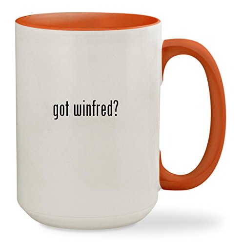 got winfred? - 15oz Colored Inside & Handle Sturdy Ceramic Coffee Cup Mug, Orange
