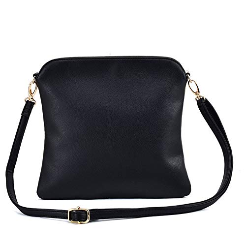 GLITZALL Lightweight Medium Crossbody Bag with Tassel and Zipper Pocket (Black)