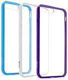 iPhone 7 Plus Cases 3 pack , Bastex Slim Fit Flexible Clear Transparent Rubber Back Cover Fused Bumper Snap Case for Apple iPhone 7 Plus - Sky Blue/White/Purple