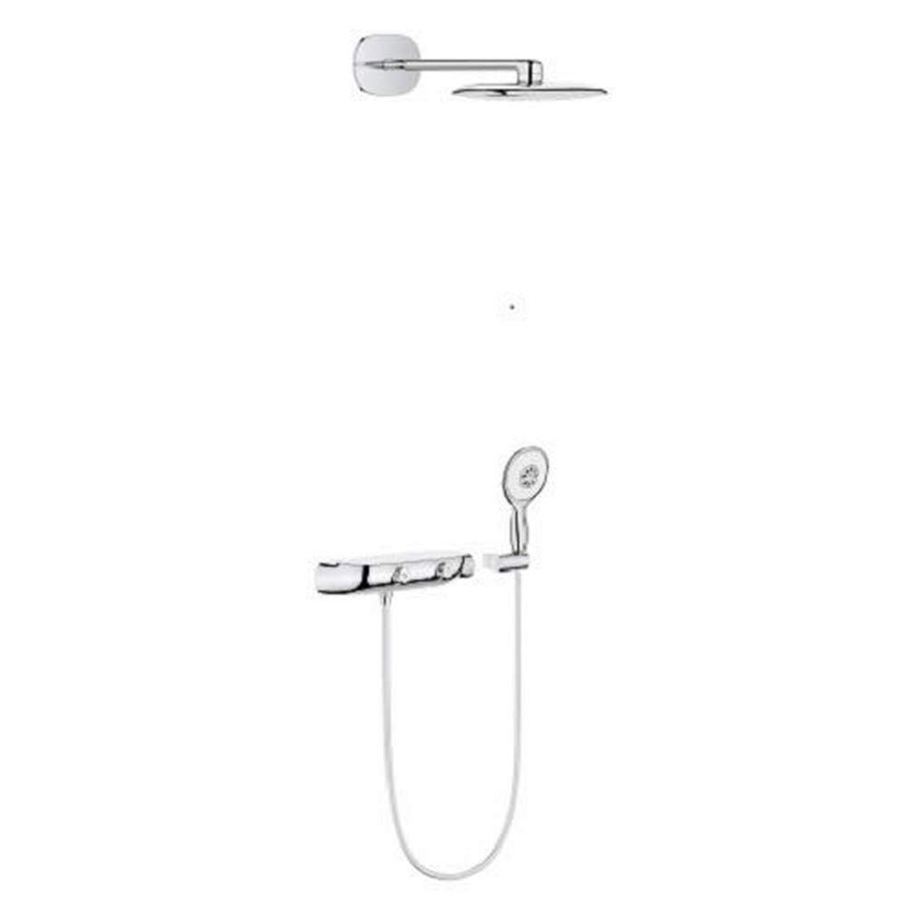 GROHE Rainshower Smartcontrol 360 Mono Combi Shower System with Thermostat Chrome, Eco-Friendly and Made in Germany: 360mm Head Shower and 115mm Hand Shower with Four Sprays 26446000