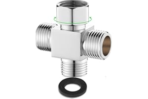 TOOLSTAR Water Diverter Fitting Adapter, Add-A-Tee G1/2" Hose Connector Adapter for Angle Valve adapter, Shower arms, Toliet Bidet Sprayer, Hose Pipe Fittings (4 Way X2)