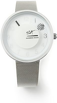 Shoebox Kicks Victory Stainless Steel Mesh Band Analog Watch in Silver