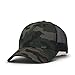 Vintage Year Plain Two Tone Cotton Twill Mesh Adjustable Trucker Baseball Cap (Camo/Black Mesh)