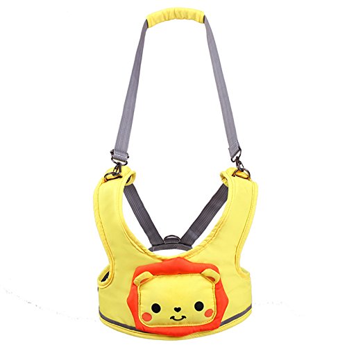 WYT Toddler Safety Walking Reins Harness Belt Adjustable Strap Walk Assistant,Yellow Lion