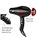 1875W Salon Hair Dryer Negative Ionic Blow Dryer with Air Flow Nozzle 2 Speed and 3 Heat Settings Professional AC motor,Black