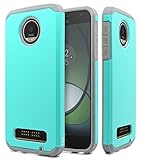 Moto Z Play Droid Case, Moto Z Play Case, NageBee Design Premium Heavy Duty Defender Dual Layer Protector Hybrid Case for Motorola Moto Z Play Droid XT1635 (2016-Verizon) (Teal)