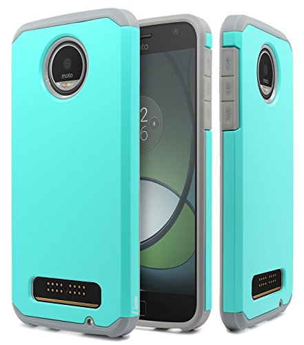 Moto Z Play Droid Case, Moto Z Play Case, NageBee Design Premium Heavy Duty Defender Dual Layer Protector Hybrid Case for Motorola Moto Z Play Droid XT1635 (2016-Verizon) (Teal)