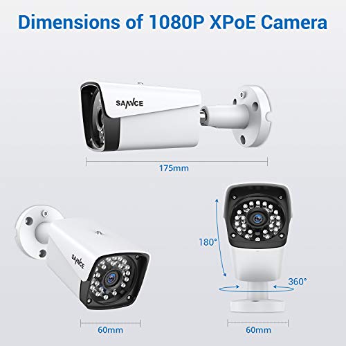 SANNCE 1080P xPOE Security Camera System with 1TB Hard Drive,4 Pcs