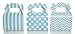 Light Blue Candy Box Set, Baby Shower Favor Boxes (36 Pack) - Winter Frozen Birthday Party Supplies, Striped, Chevron & Polka Dot Small Square Gable Wedding Gift Box