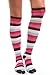 V-Toe Tabi Flip Flop Socks - Over The Knee Stripes And Black Solid