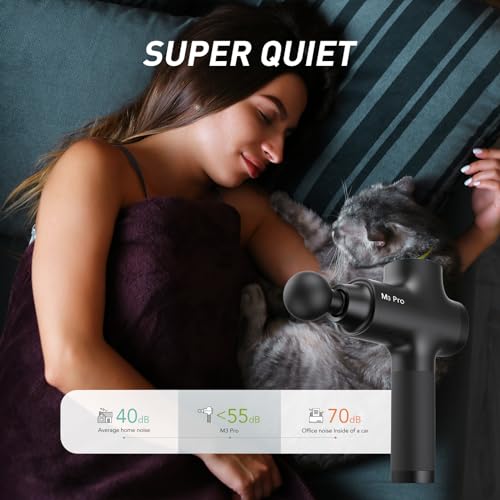 Opove M3 Pro 2 Massage Gun Deep Tissue Percussion Muscle Massager for Workout, Handheld Percussive Therapy Fascia Gun for Athletes Fast Recovery 4-8 Hours Long Battery Life, Powerful, Quiet, Black