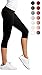 Premium Ultra Soft Womens High Waisted Capri Leggings in Solids and Prints - Cropped Length - Capri Length Black - One Size