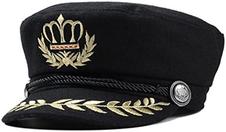 EXTREME LIFE Black Wool Newsboy Hat Fall Winter Fitted Army Militray Hats Beret Caps