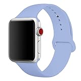 SIRUIBO Band for Apple Watch 38mm, Soft Silicone Sport Strap Replacement Bracelet Wristband for Apple Watch Series 3, Series 2, Series 1, Nike+, Edition, Lilac S/M Size
