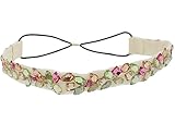 BONAMART Women Bridal Lace Rhinestone Elastic Headband Hair Band Chain