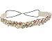 BONAMART Women Bridal Lace Rhinestone Elastic Headband Hair Band Chain