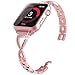 Lwsengme Compatible with Apple Watch Wristband 38mm/40mm,Women Steel Bracelet Compatible with iWatch Series 4 Series 3 Series 2 Series 1 Rose Gold(Pink)