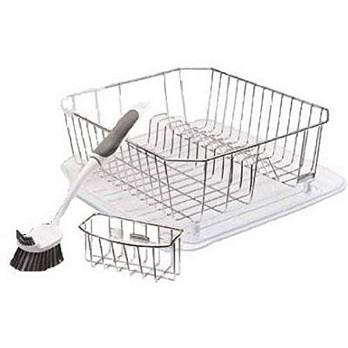 Rubbermaid Antimicrobial Sinkware Set, 4 Pieces, Chrome FG1F91MACHROM