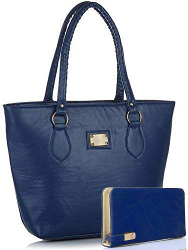 pynk fashion women's leather handbag - blue (ab-80)
