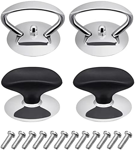 XSHBTOP Universal Pot Lid Knob Compatible With Crockpot Lids,Pan Lid Replacement Handle,Heat Resistant Pot Knob For Glass,Steel Lids,Easy Grip Lid Handle,Kitchen Cookware(Black