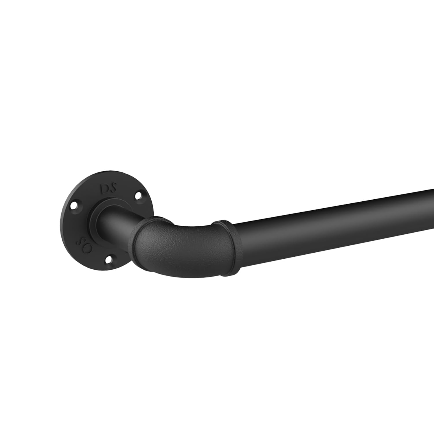 GCurtain Industrial Curtain Poles, 36-72 Inch, 1-1/8 Inch Diameter, Wrap Around Curved Curtain Poles for Indoor and Outdoor, Modern Contemporary Design, Matte Black