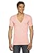 American Apparel Men's Sheer Jersey Short Sleeve Deep V-Neck