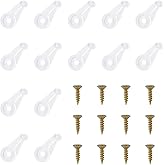20 Pack Cabinet Door Glass Retainer Clips Kit, Plastic Glass Panel Retainer Clips, 4 mm with Screws for Mirrors, Cabinets, Gl