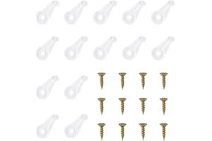 QHAJRYYC 20 Pack Cabinet Door Glass Retainer Clips Kit, Plastic Glass Panel Retainer Clips, 4 mm with Screws for Mirrors, Cabinets, Glass Retainer Clips Kit