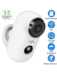 HisEEu Cámara de batería, cámara de seguridad para el hogar, sistema de vigilancia inalámbrico 1080P, WiFi, IP, HD, CCTV, monitor de casa de vídeo