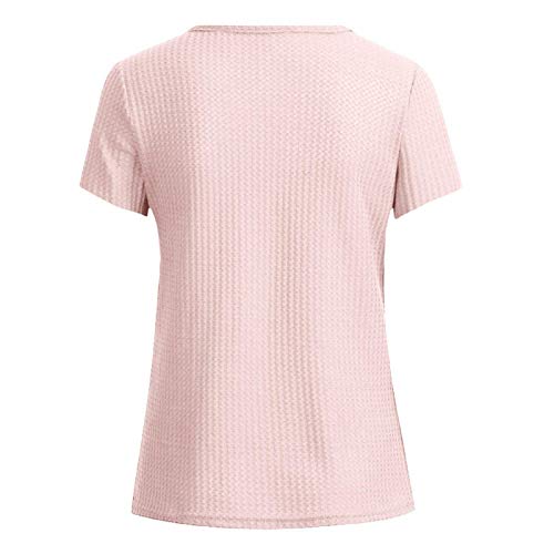 image for nanzhushangmao women t-shirts Womens V Neck Henley Shirts Ribbed Short