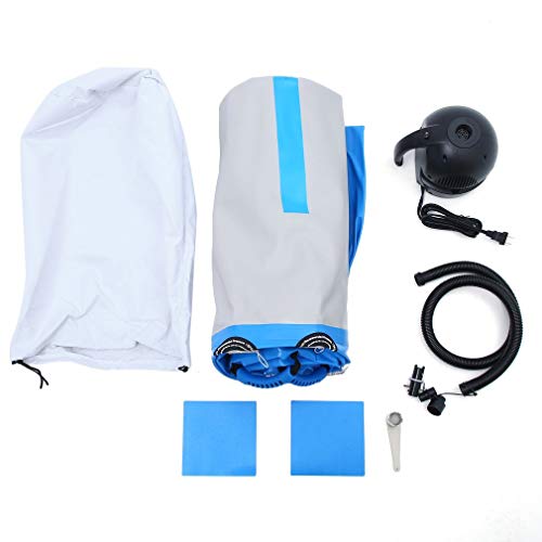Simoner 10ft Inflatable Air Track, 3Mx1M Tumbling Mat, Gymnastic Yoga Airtrack, Trampoline Floor Mat for Indoor Home Gym/Outdoor Training (Blue) - Thumbnail 6