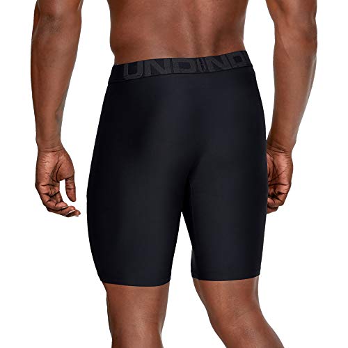 Under Armour Men's Tech 9inch Boxerjock 2Pack , Black (001)/Black