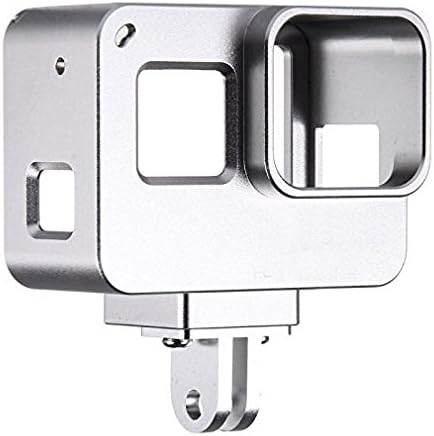 Aluminum Alloy Housing Shell Protective Cage with Insurance Frame + Rear Door for GoPro Hero 6 Hero 5 Black (Silver)