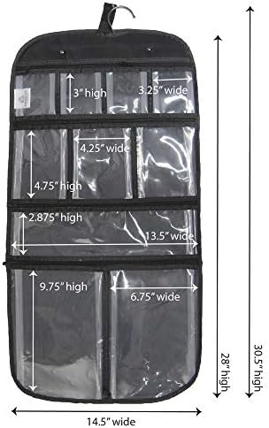 Household Essentials 06910 Hanging Toiletry Travel Bag for Men and Women - Store Travel Accessories, Jewelry, and Cosmetics - Black 5 Household Essentials 06910 Hanging Toiletry Travel Bag for Men and Women - Store Travel Accessories, Jewelry, and Cosmetics - Black