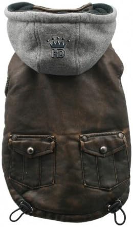 Hip Doggie Vintage Bomber Jacket with Removable Fleece Hood