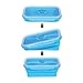 Collapsible silicone food storage containers w/BPA free airtight plastic lids-Set of 3 small and large meal cereal prep container bowl kitchen pantry organization, kids lunch boxes-Microwave & freezer